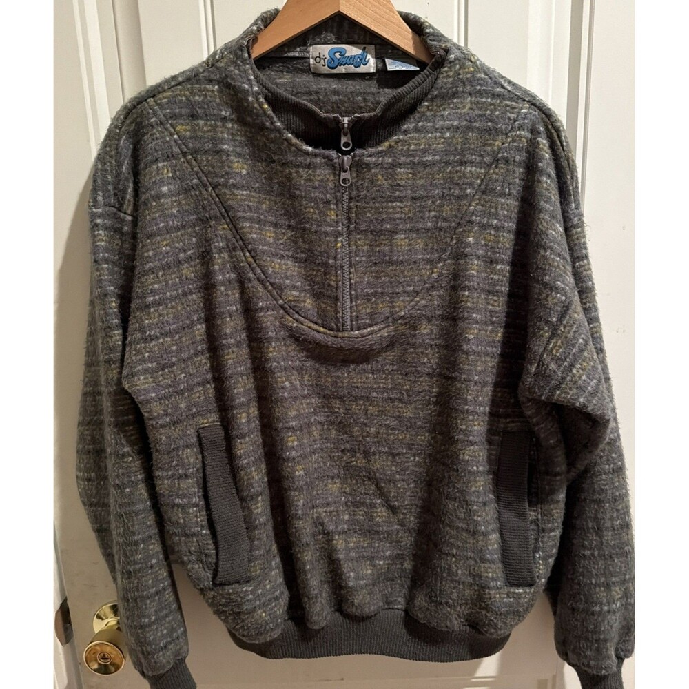 Vintage Dj Smash Pullover Sweater Size S Quarter Zip Retro Streetwear 90’s